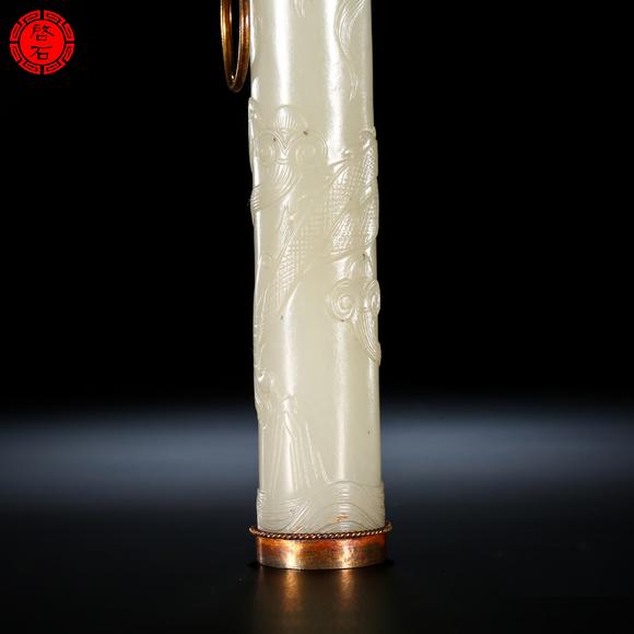 北京啟石明 龍紋香筒