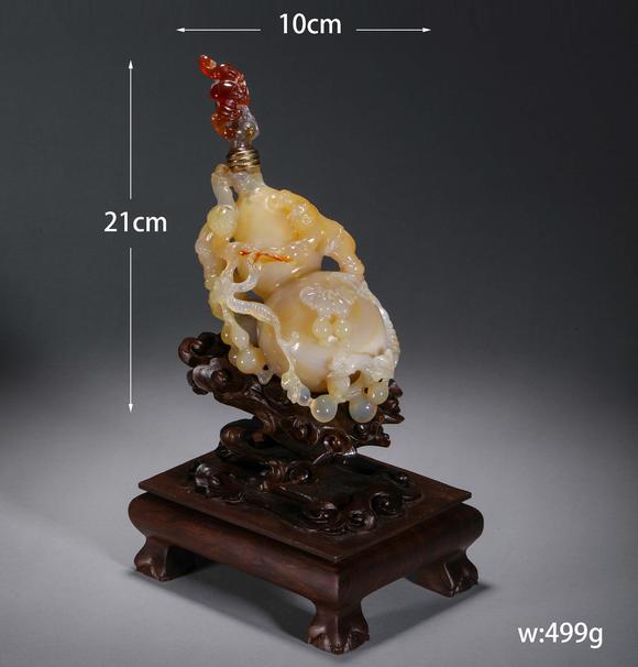 吉本株式會(huì)社清代，瑪瑙花卉鼻煙壺