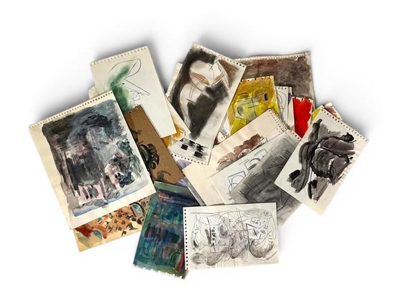 Goldfield Auction sarlsLucy Leblanc (née en 1930, Belgique)
Important ensemble de dessins, aquarelles et gravures abstraites, circa 1963–1965
Ensemble exceptionnel et coh