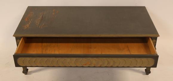 Clarke Auction GalleryMidcentury Long Drawer Coffee Table.