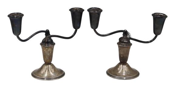 Clarke Auction GallerySTERLING. Pair of Newport Weighted Sterling