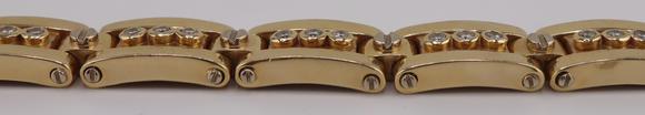 Clarke Auction GalleryJEWELRY. Men's 14kt Gold and Diamond Bracelet.