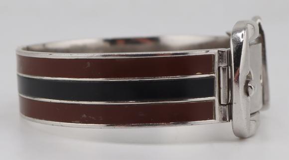 Clarke Auction GalleryJEWELRY. Gucci Brown and Black Enamel Bracelet.