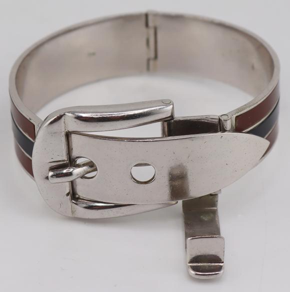 Clarke Auction GalleryJEWELRY. Gucci Brown and Black Enamel Bracelet.