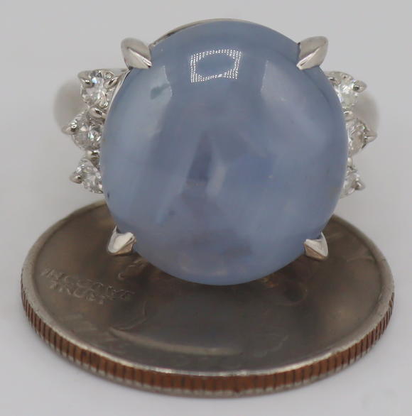 Clarke Auction GalleryJEWELRY. GIA Unheated Ceylon STAR Sapphire and