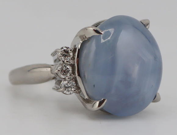 Clarke Auction GalleryJEWELRY. GIA Unheated Ceylon STAR Sapphire and