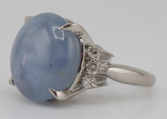 Clarke Auction GalleryJEWELRY. GIA Unheated Ceylon STAR Sapphire and