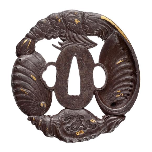 Kunsthaus Lempertz KGA large iron tsuba. 19th century
