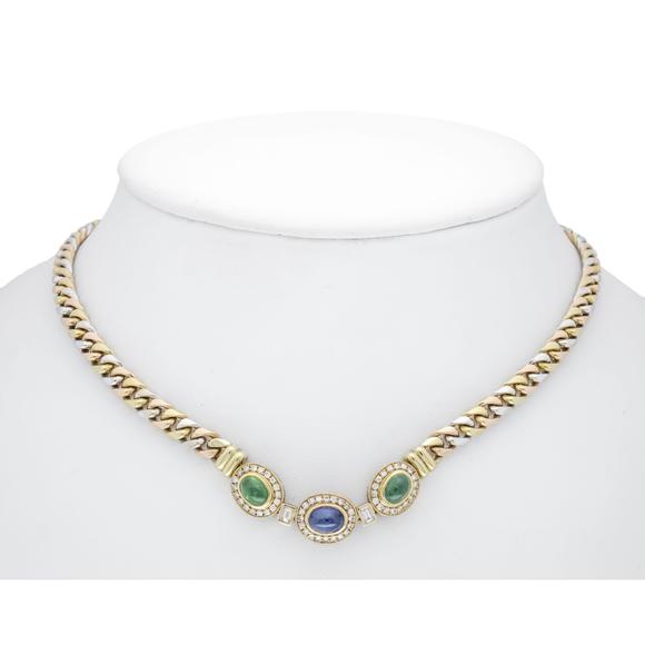 Historia AuktionshausEmerald-sapphire necklace GG/RG/WG