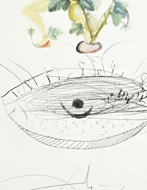 Piguet - H?tel des VentesSalvador Dali (1904-1989),  FlorDali - Les Fruits , 1969, 10 pointes-sèches et lithographies en couleurs, signées et numérotées 7/35