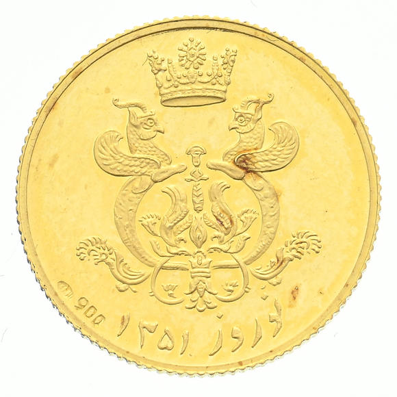 Piguet - H?tel des VentesRoyaume d'Iran,  Célébration de Nouvel An , médaille commémorative en or au buste et monogramme de Farah Pahalvi, 1972/73 (1351SH)