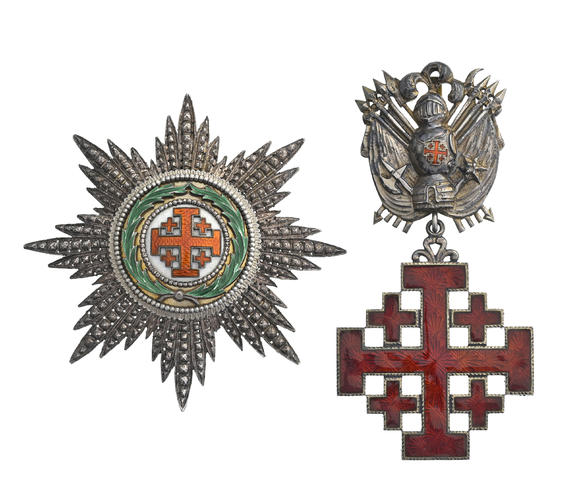Piguet - H?tel des VentesVatican, Ordre Equestre du Saint-Sépulcre de Jérusalem, recréé en 1847, ensemble de Grand Officier