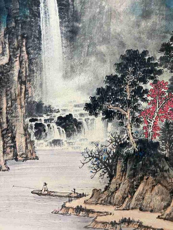 日本松町古美張大千 山水