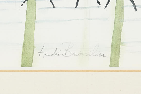 Piguet - H?tel des VentesAndré Brasilier (1929), Chevaux dans la forêt verte, aquarelle sur papier, signée, 31,5x44 cm