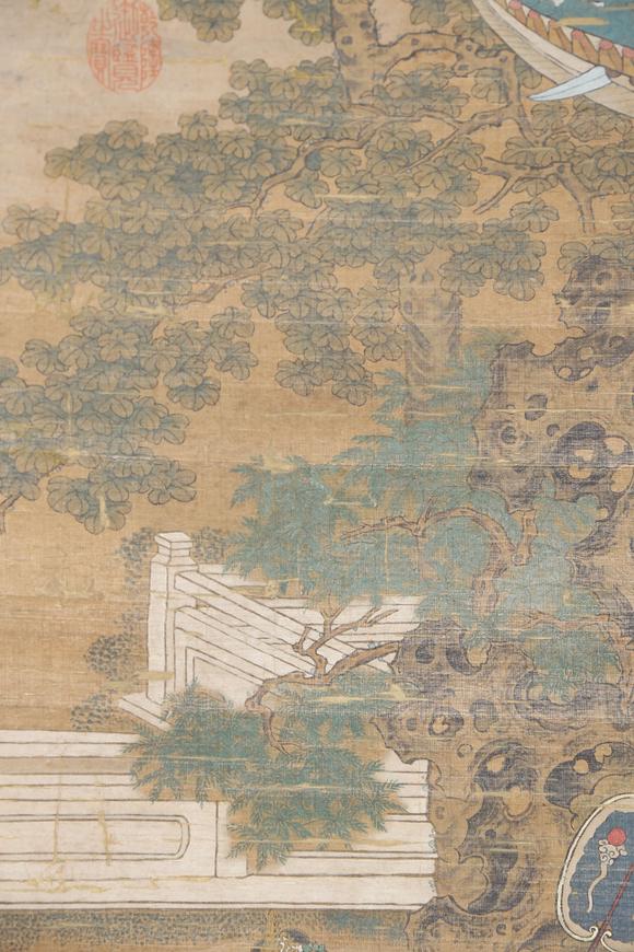 千美會(huì)焦秉貞絹本貴妃醉酒圖畫