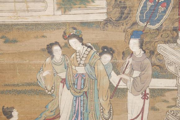 千美會(huì)焦秉貞絹本貴妃醉酒圖畫