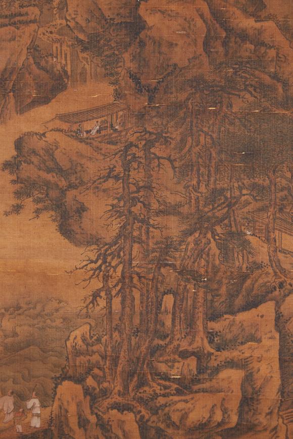 千美會範寬絹本松壑清居圖畫