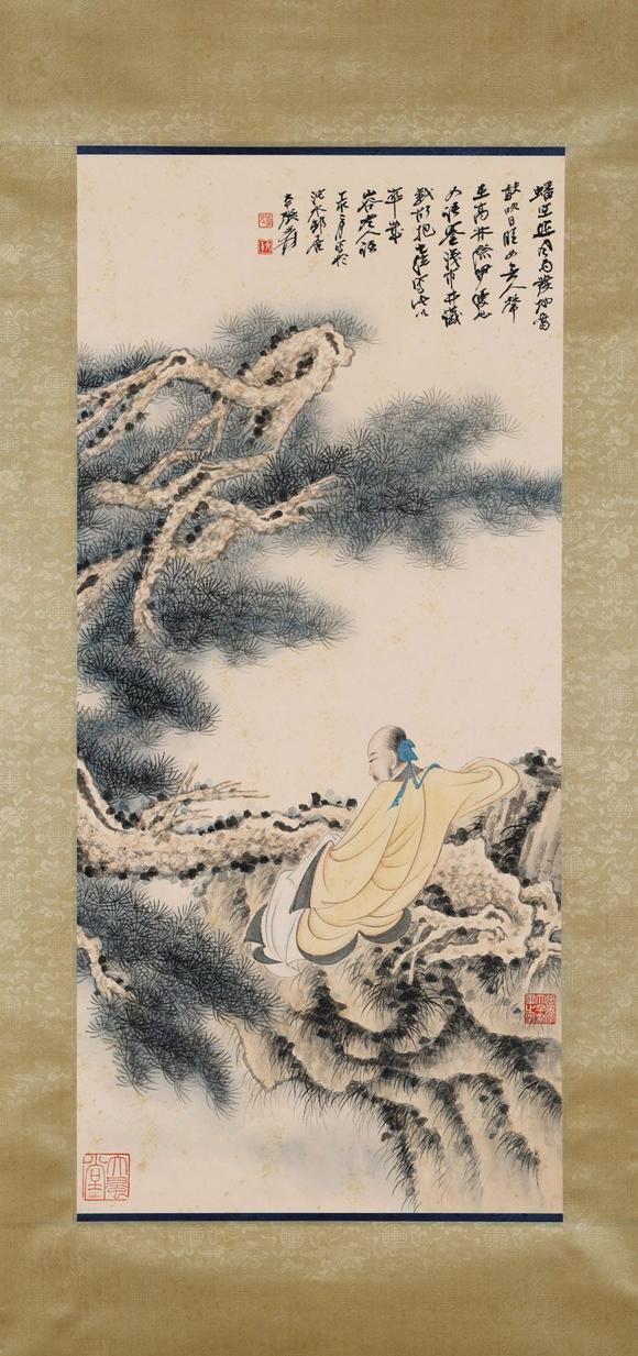 日本松町古美張大千 松隱高仕圖