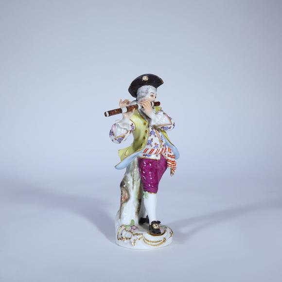 KARSON AUCTIONLate 19th Century Pair of Meissen Rococo Porcelain Figurines of Court Musicians