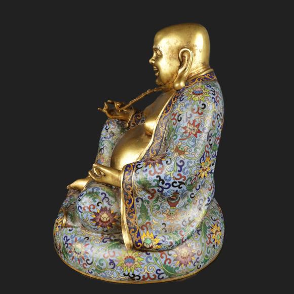 朱雀美術(shù)拍賣清 掐絲琺瑯財寶彌勒像