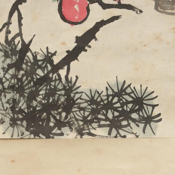朱雀美術(shù)拍賣吳昌碩 芝柏梅菊圖