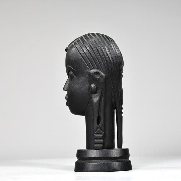 Karl s Collections IncHand Carved African Woman Wood Bust Figurine