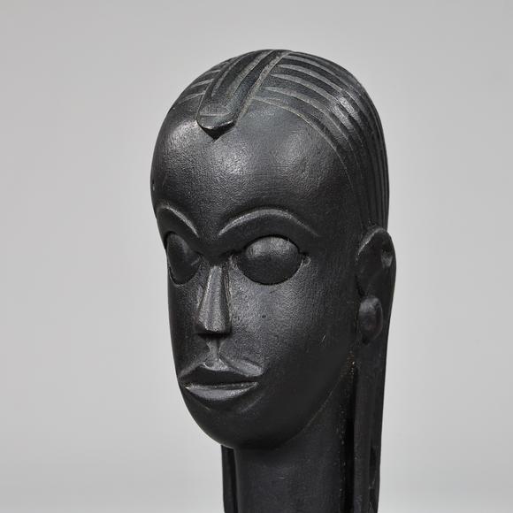 Karl s Collections IncHand Carved African Woman Wood Bust Figurine