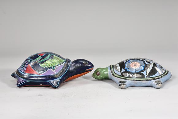 Karl s Collections IncTwo Mexican Folk Art Pottery Turtles