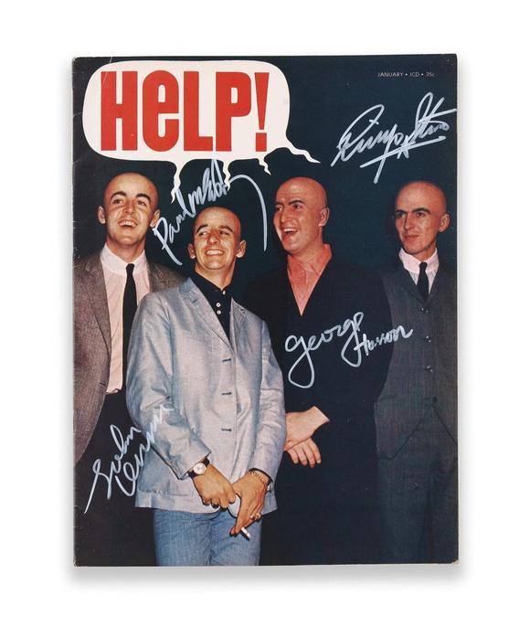 Karl s Collections IncTHE BEATLES – Fully Signed Help! Magazine Cover Portrait (1960s)