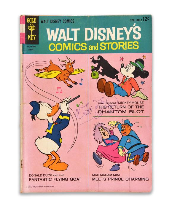 Karl s Collections IncWalt Disney (1901–1966), Walt Disney’s Comics and Stories: The Return of the Phantom Blot / Donald Duck and the Fantastic Flying Goat, Signed Comic Book