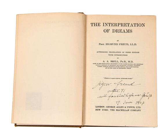 Karl s Collections IncSIGMUND FREUD – Inscribed The Interpretation of Dreams (Authorised English Edition)