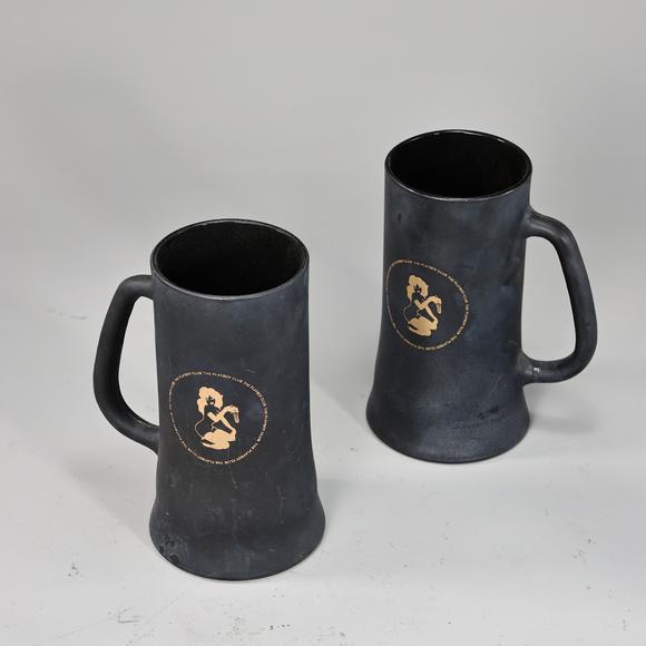 Karl s Collections Inc1970s Playboy Club Matte Black Beer Mugs Set Of 2