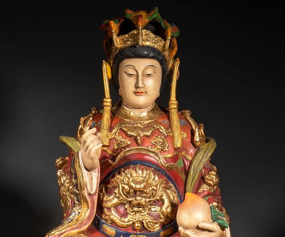 億品兆富株式會(huì)社（AALPZF）木雕 漆金 加彩 媽祖像