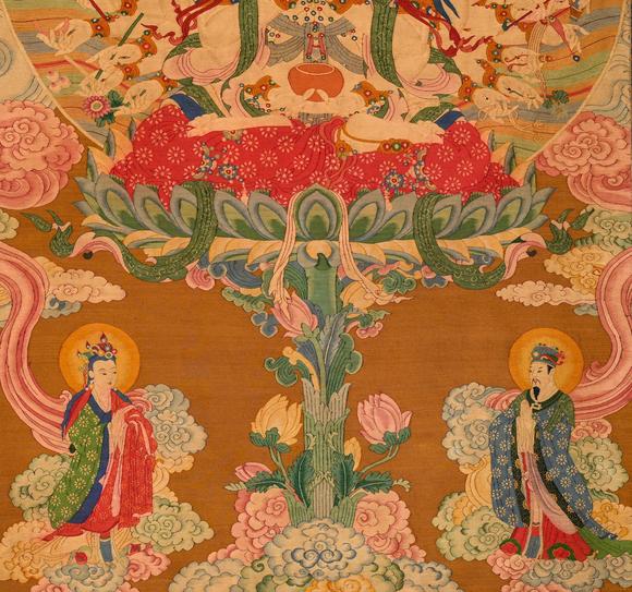 HUNG YUN ZHAI AUCTION HOUSE INCQianlong Period Embroidered Prajnaparamita Avalokitesvara Thangka