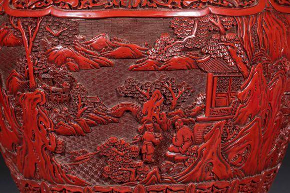 億品兆富株式會社（AALPZF）大清乾隆年制 漆器 人物故事 畫缸