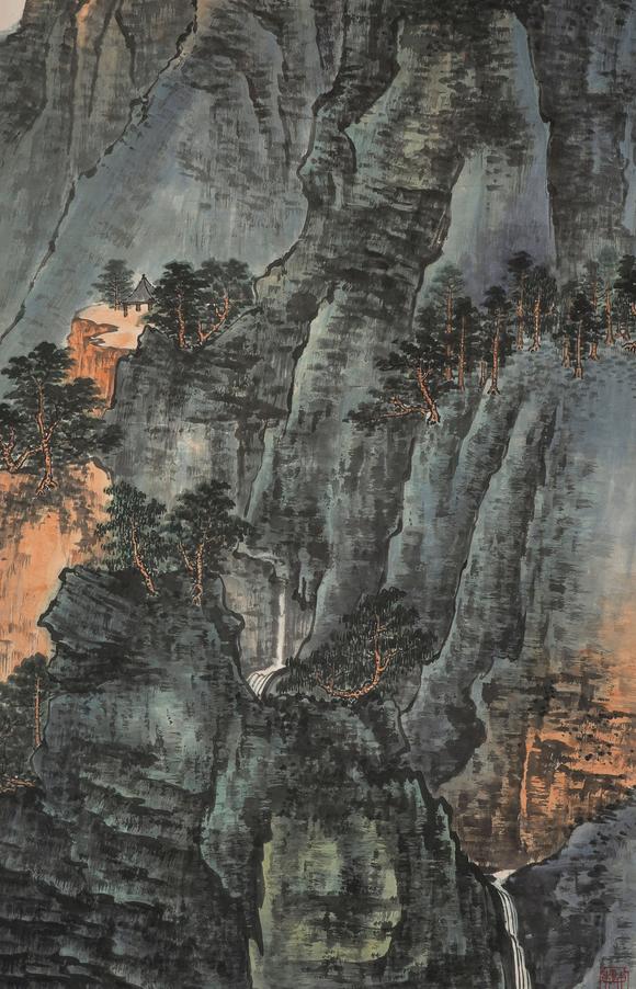 中鴻信謝稚柳（1910-1997）?山谷鳴泉