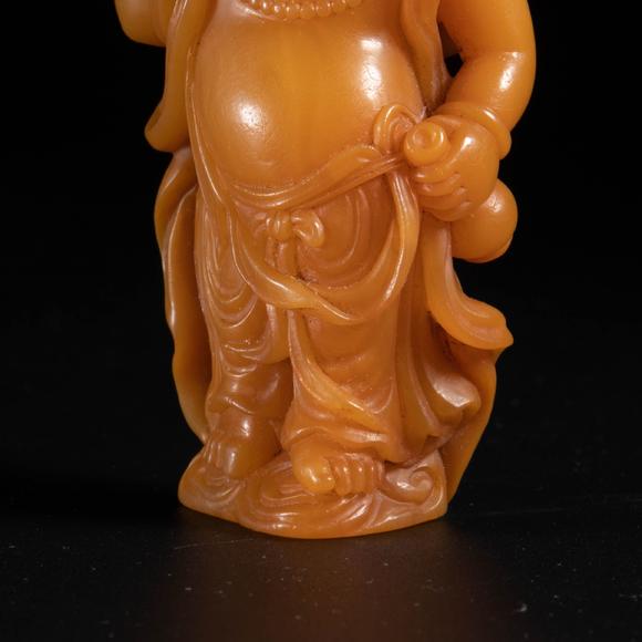 （和正堂株式會社）吉祥美術(shù)清 黃石 雕觀音立像