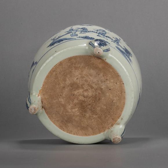 （和正堂株式會社）吉祥美術(shù)明 古染附人物紋香爐
