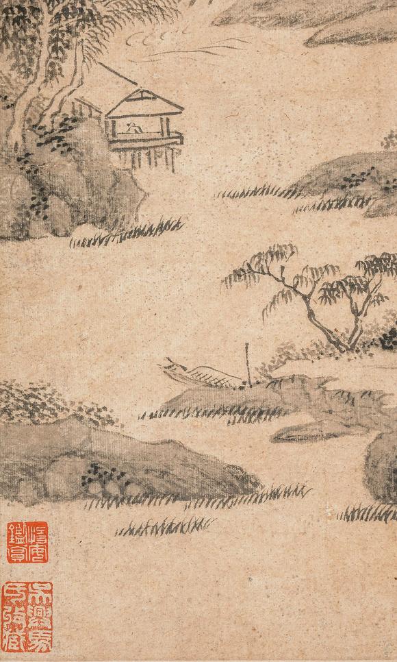 中鴻信錢穀（1508-1578）?松壑幽居