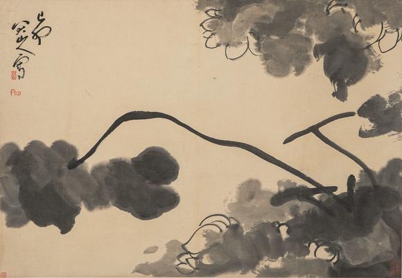 中鴻信八大山人（1626-1705）[明末清初]?墨荷圖