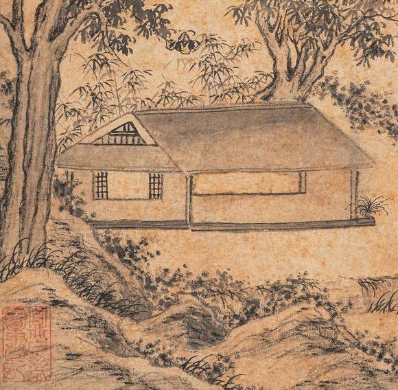中鴻信曹知白（1272-1355）?水邨高隱圖
