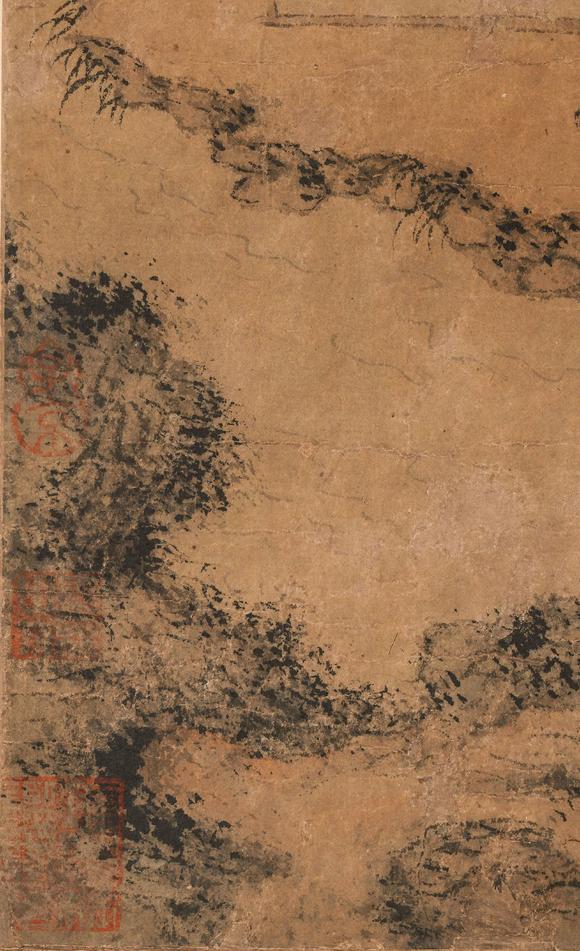 中鴻信王蒙（1308-1385）?秋山讀書圖