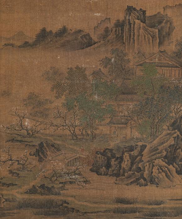 中鴻信佚名?桃岸春溪圖