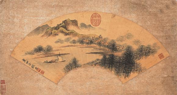 中鴻信雍正帝（1677-1735）?春山泛舟