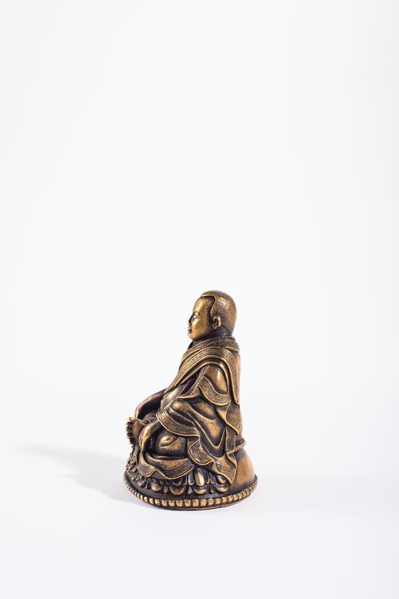 中鴻信清早期 合金銅上師像