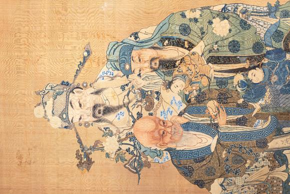 中鴻信清乾隆 緙絲福祿壽三星像