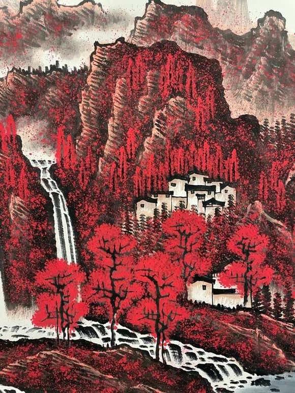 日本松町古美李可染 萬山紅遍圖