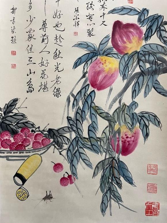 日本松町古美齊白石 花卉草蟲圖