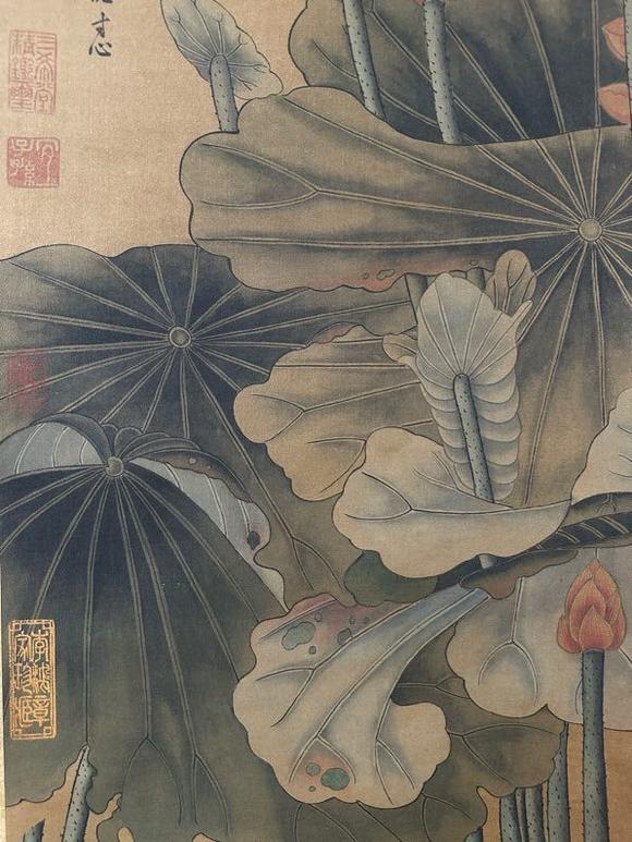 日本松町古美文徵明 荷花圖