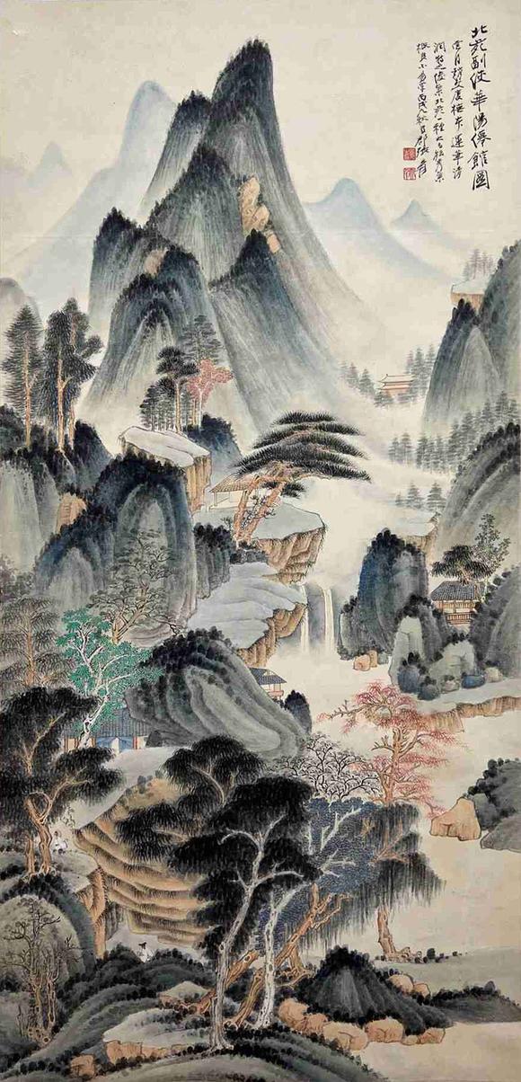 日本松町古美張大千 山水